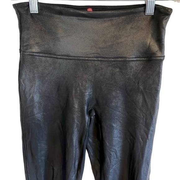 SPANX Faux Leather Leggings Mid Rise Black Small - Picture 4 of 10